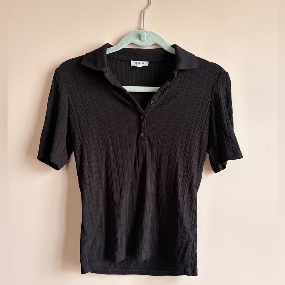 Black Ribbed Shirt